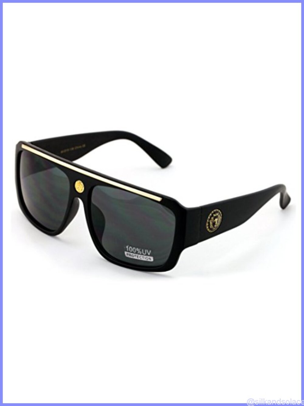 Lion Head Flat Top Hip Hop Rapper Retro Bold Sunglasses UV400